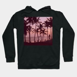 Palm Tree Ocean Beach Silhouette Sunset Hoodie